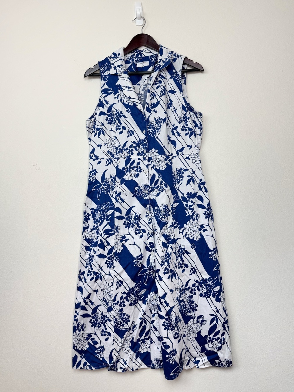 UNTUCKit Women Sally Floral Sleeveless Shirt Dress Size 10 Summer Coastal Preppy